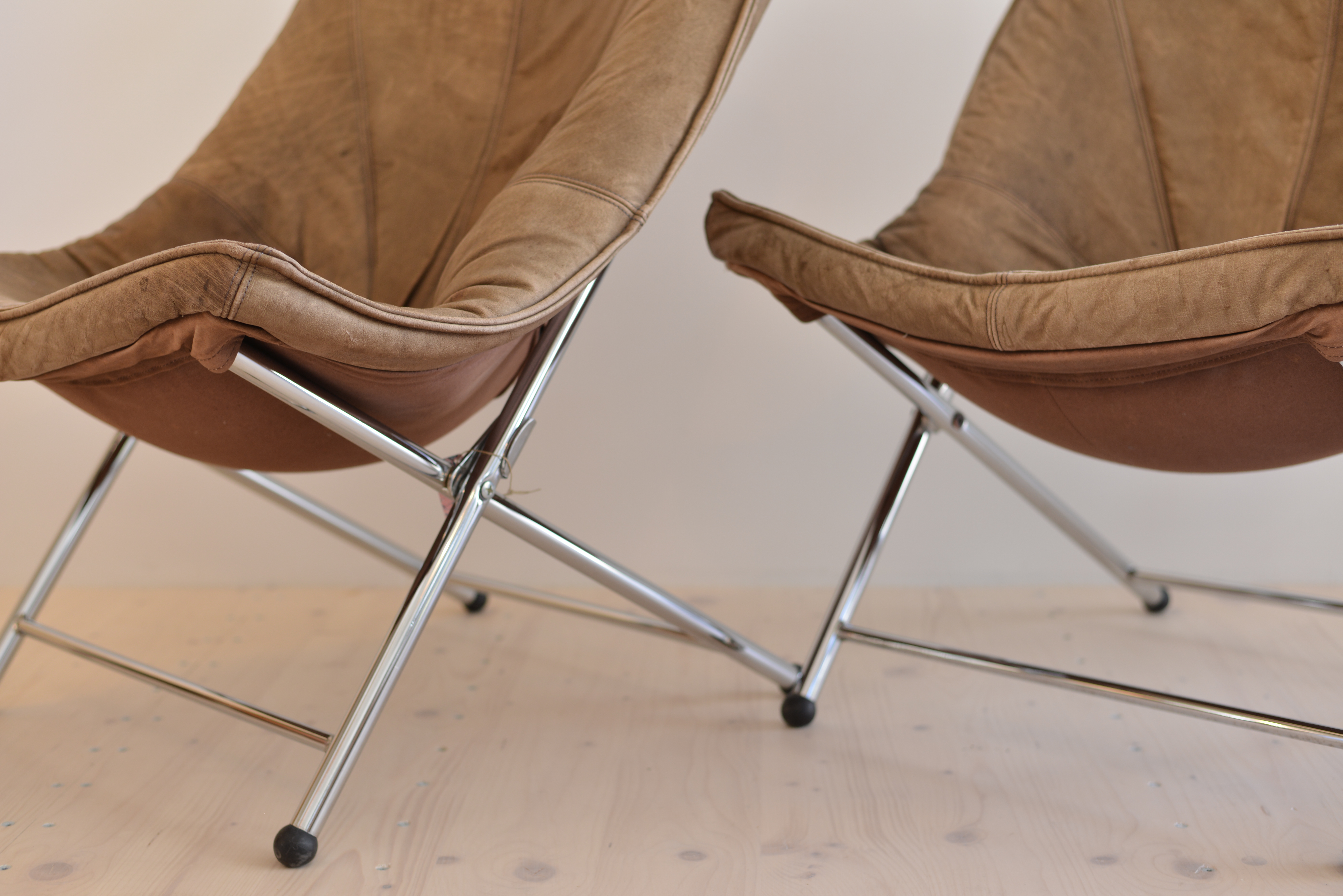 Teun Van Zanten Foldable Leather Chairs