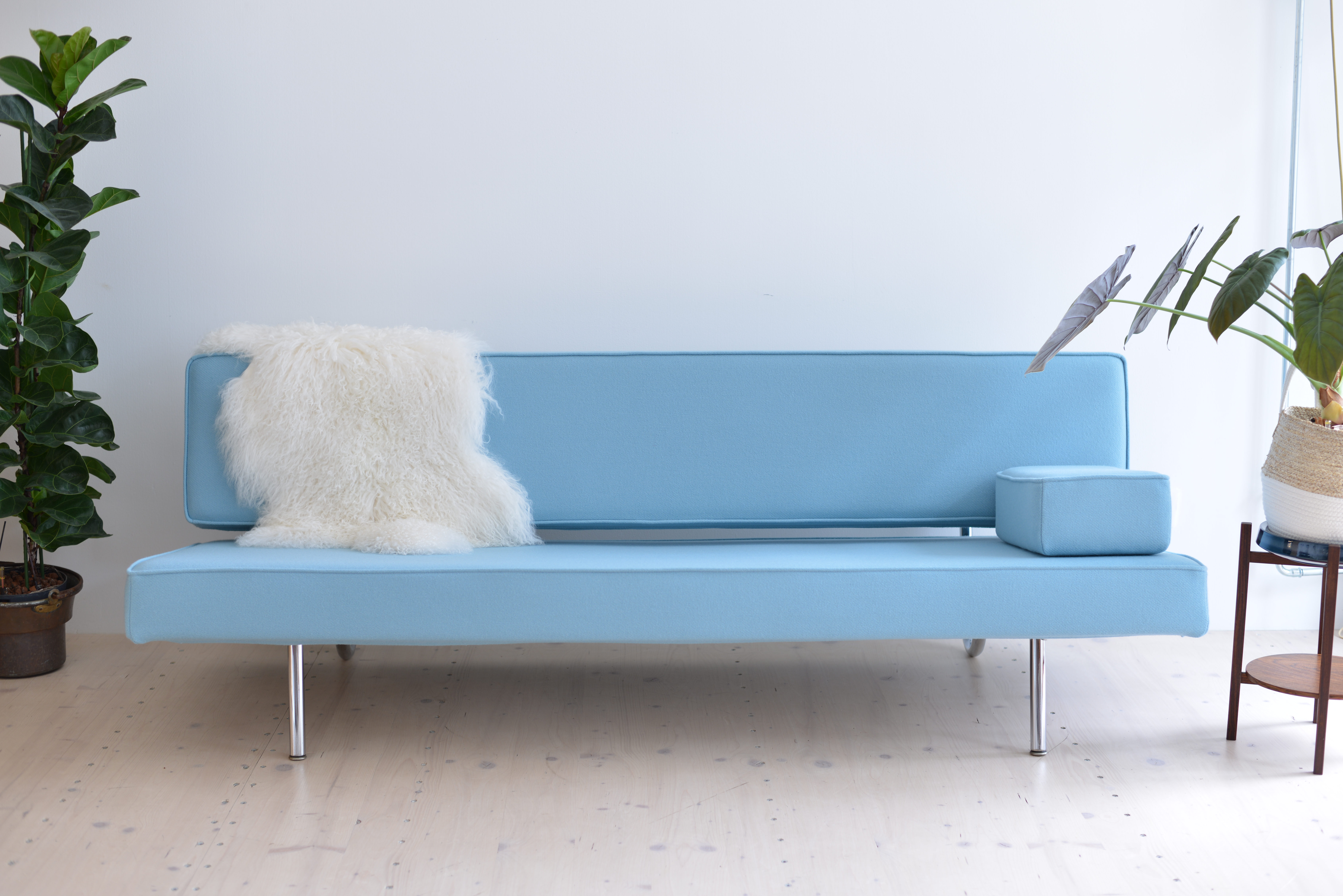 Ernst Ambühler Sofa Newly Upholstered Blue heyday möbel Binz