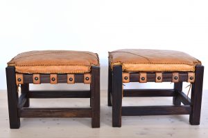 Brazilian Tropical Wood Lounge Chairs Cognac Leather heyday möbel Zürich