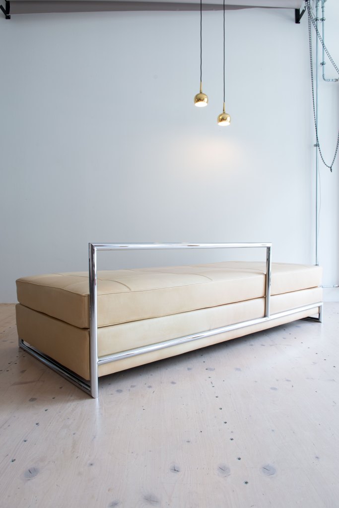 Eileen Gray E-1027 Day Bed. Designed by Eileen Gray. Produced by ClassiCon. Available at heyday möbel, Grubenstrasse 19, 8045 Zürich, Switzerland.