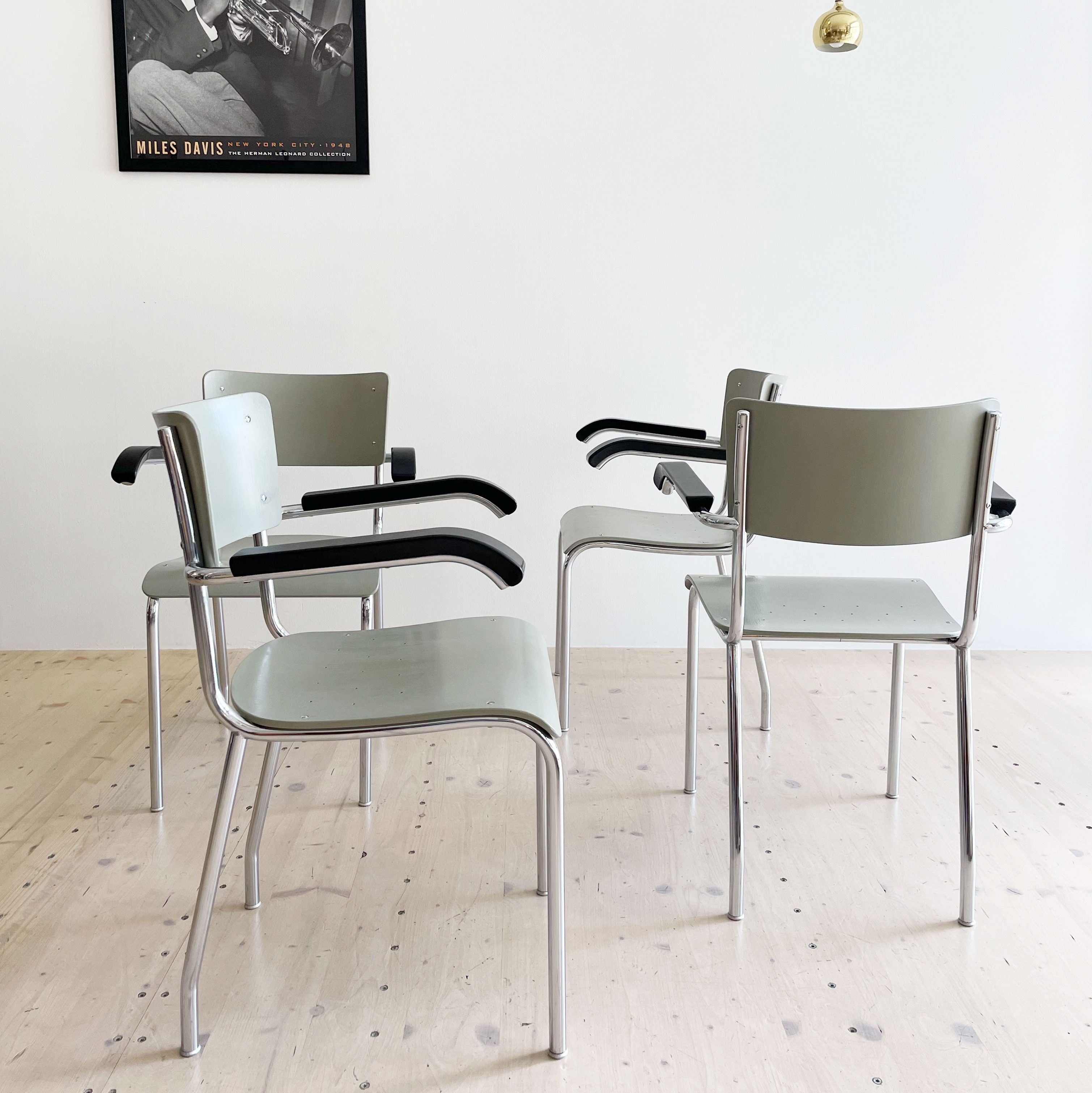 Bigla Dining Chair Set. Made in Switzerland in the 1950s. Available at heyday möbel, Grubenstrasse 19, 8045 Zürich, Switzerland. Mid-Century Modern Furniture and Other Stuff.