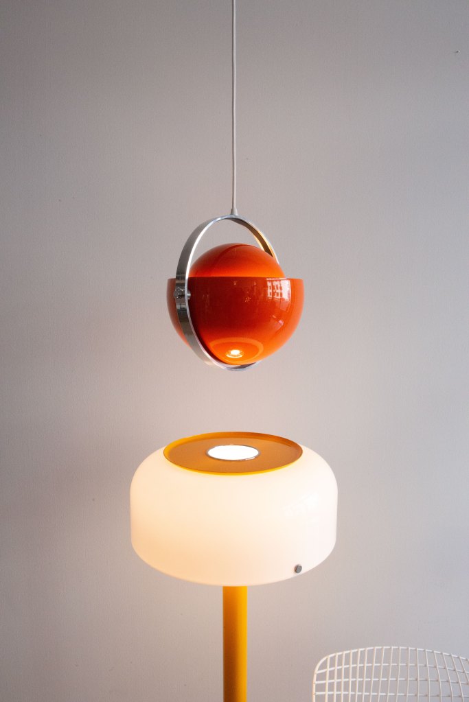 Space Age Moon Lamp by Flemming Brylle + Preben Jacobsen for Quality Light System. Made in Denmark, 1963. Available at heyday möbel, Grubenstr. 19, 8045 Zurich, Switzerland.