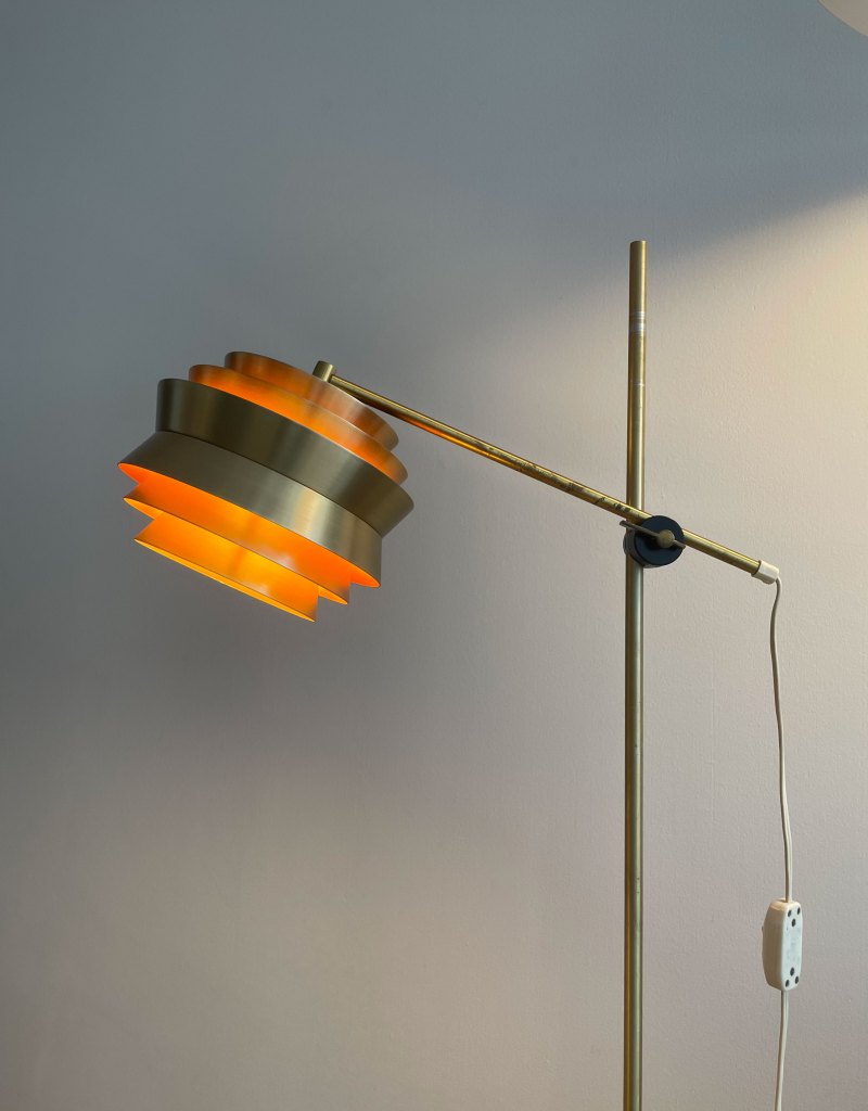 Height Adjustable Trava Floorlamp by Carl Thore for Granhaga, Sweden, 1960s.