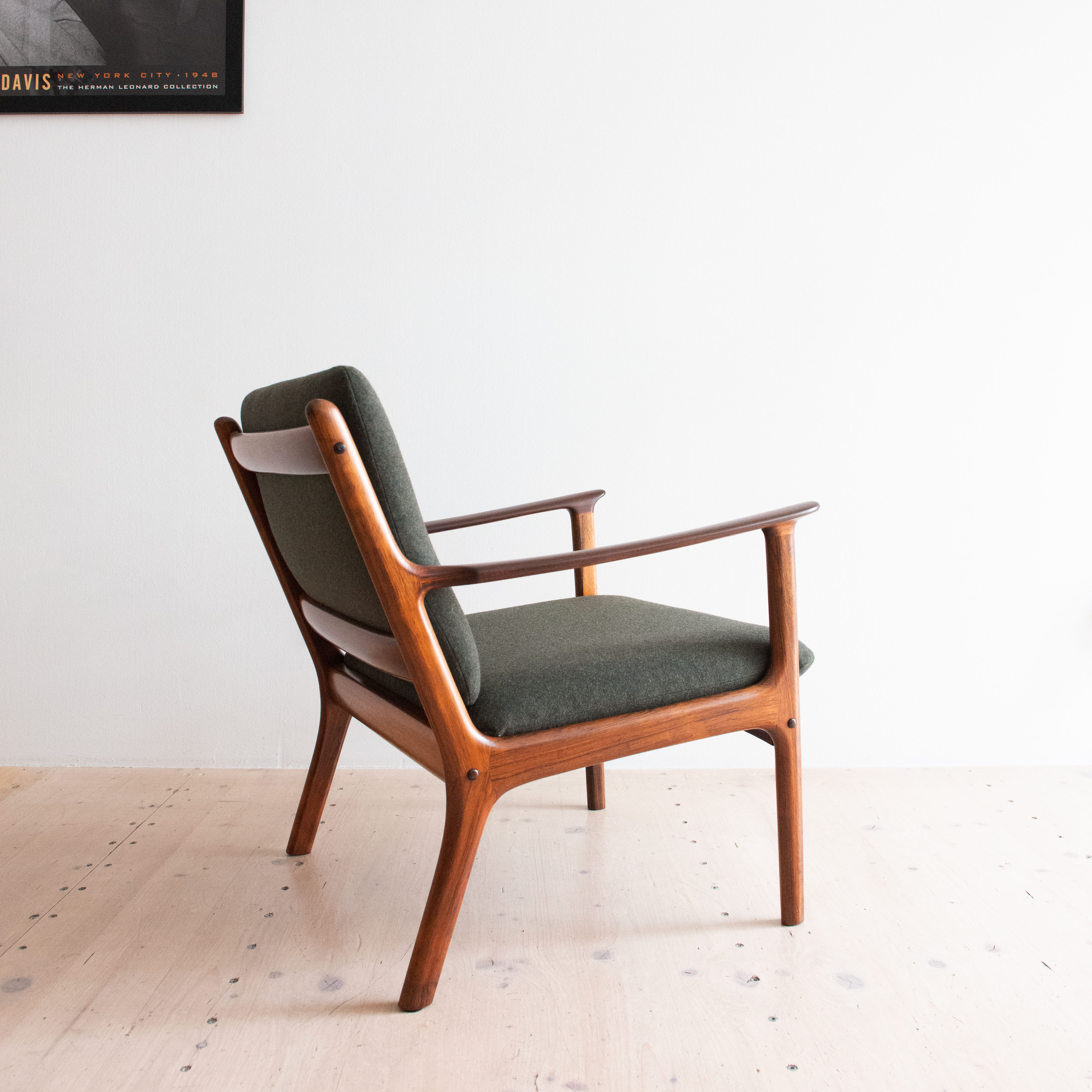 PJ112 Rosewood Lounge Chair by Ole Wanscher for Poul Jeppesen, PJ Möbelfabrik, Denmark, 1950s