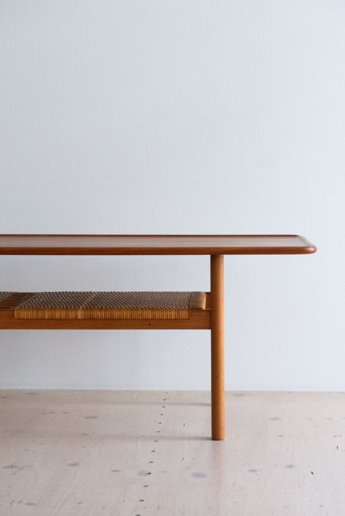 AT10 Coffee Table in Teak & Oak by Hans J. Wegner for Andreas Tuck