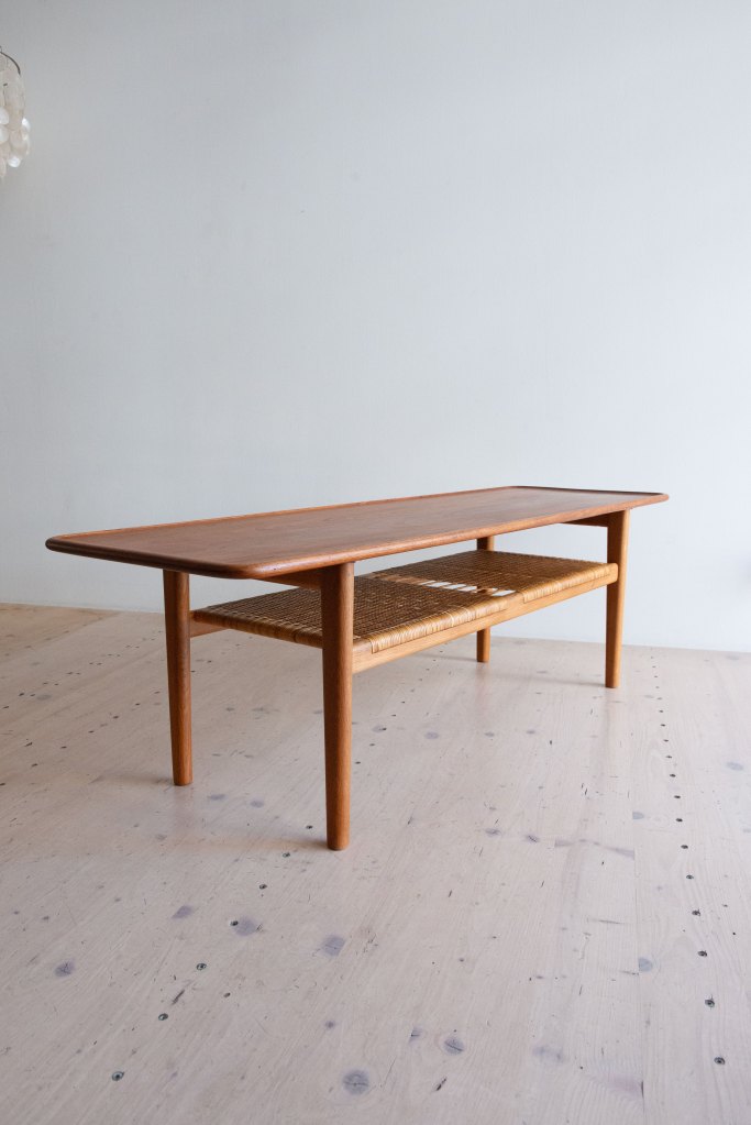 AT10 Coffee Table in Teak & Oak by Hans J. Wegner for Andreas Tuck.
