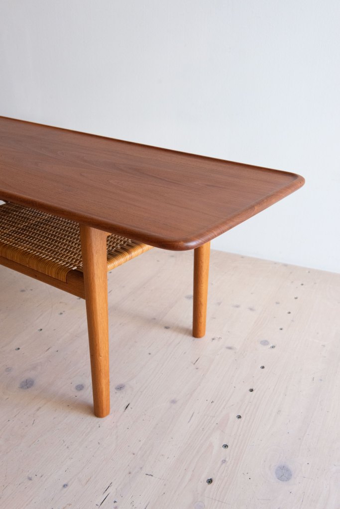 AT10 Coffee Table in Teak & Oak by Hans J. Wegner for Andreas Tuck