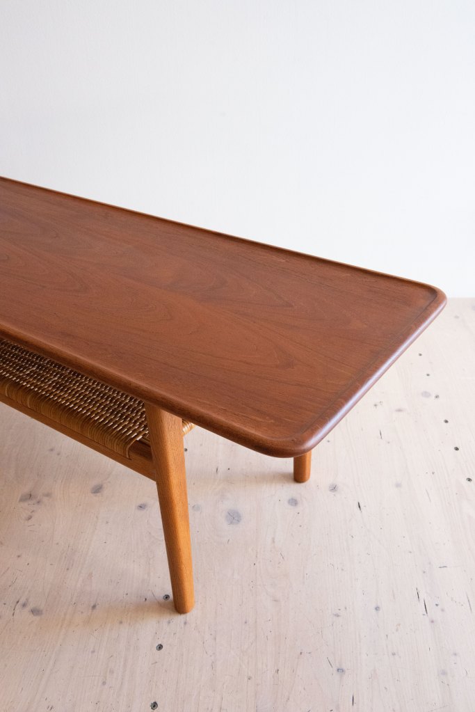 AT10 Coffee Table in Teak & Oak by Hans J. Wegner for Andreas Tuck