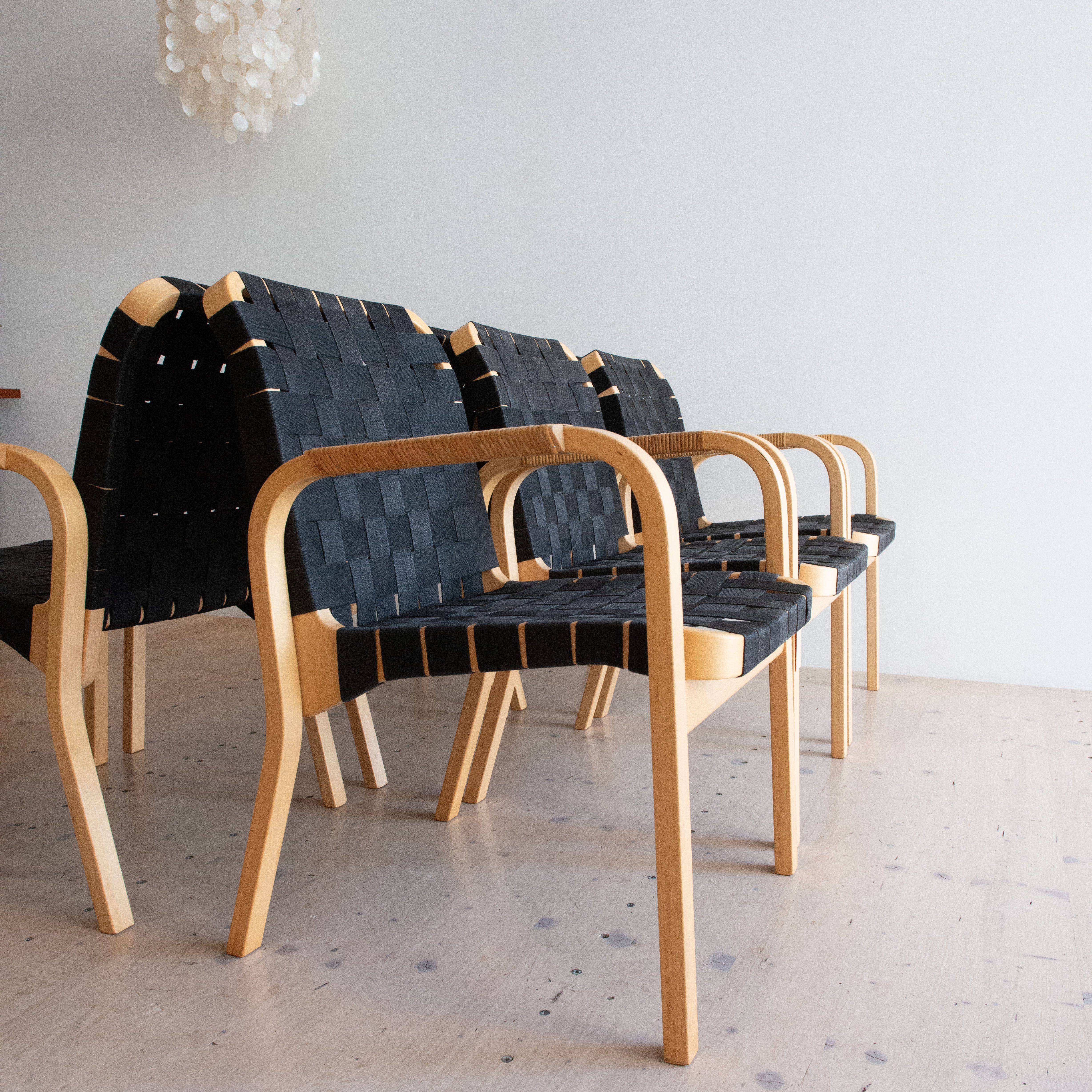 Model 45 Dining Chair Set by Alvar Aalto. Available at heyday möbel, Grubenstrasse 19, 8045 Zürich, Switzerland.