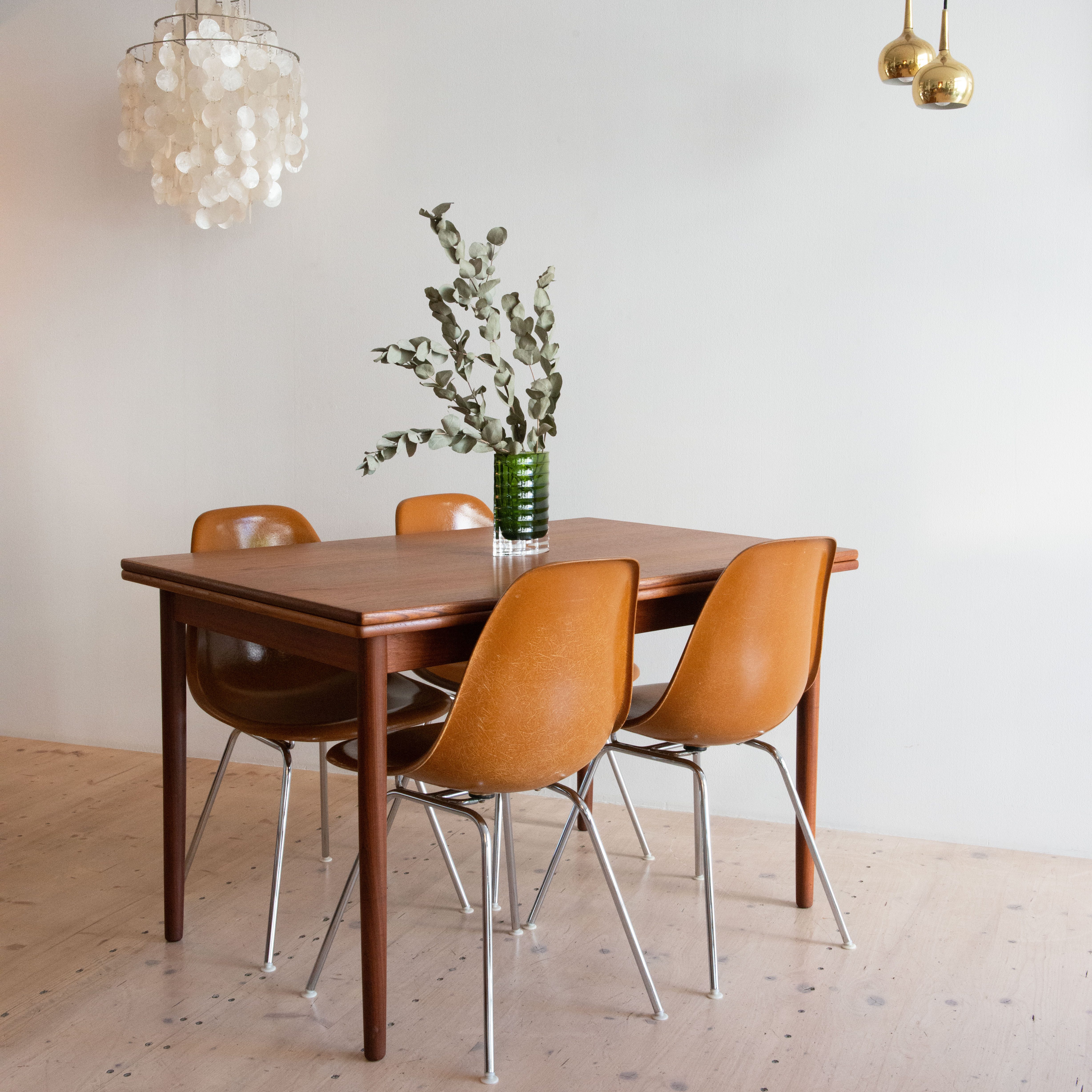 Eames Fiberglass Side Chairs in Ochre.