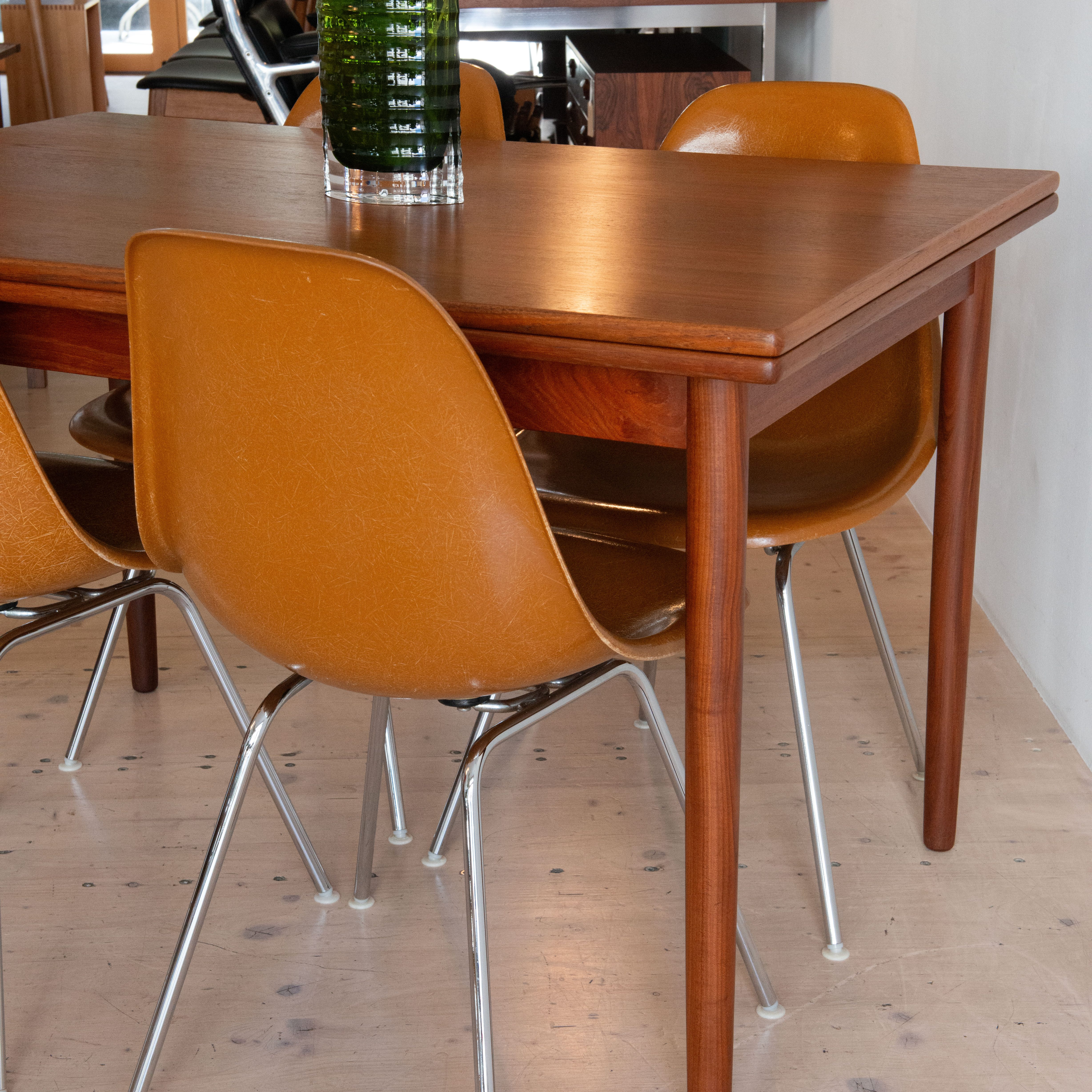 Eames Fiberglass Side Chairs in Ochre.