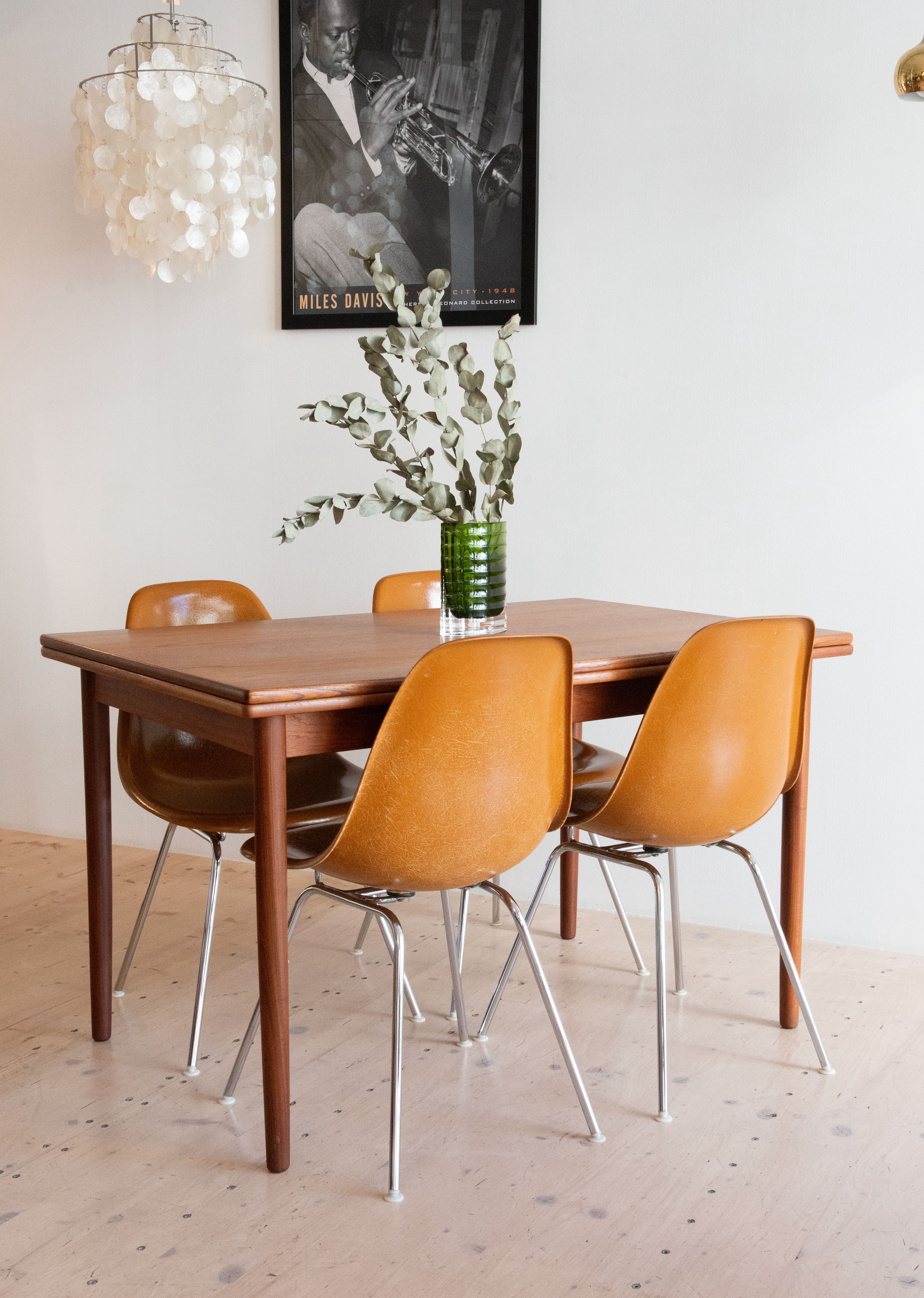 Eames Fiberglass Side Chairs in Ochre.