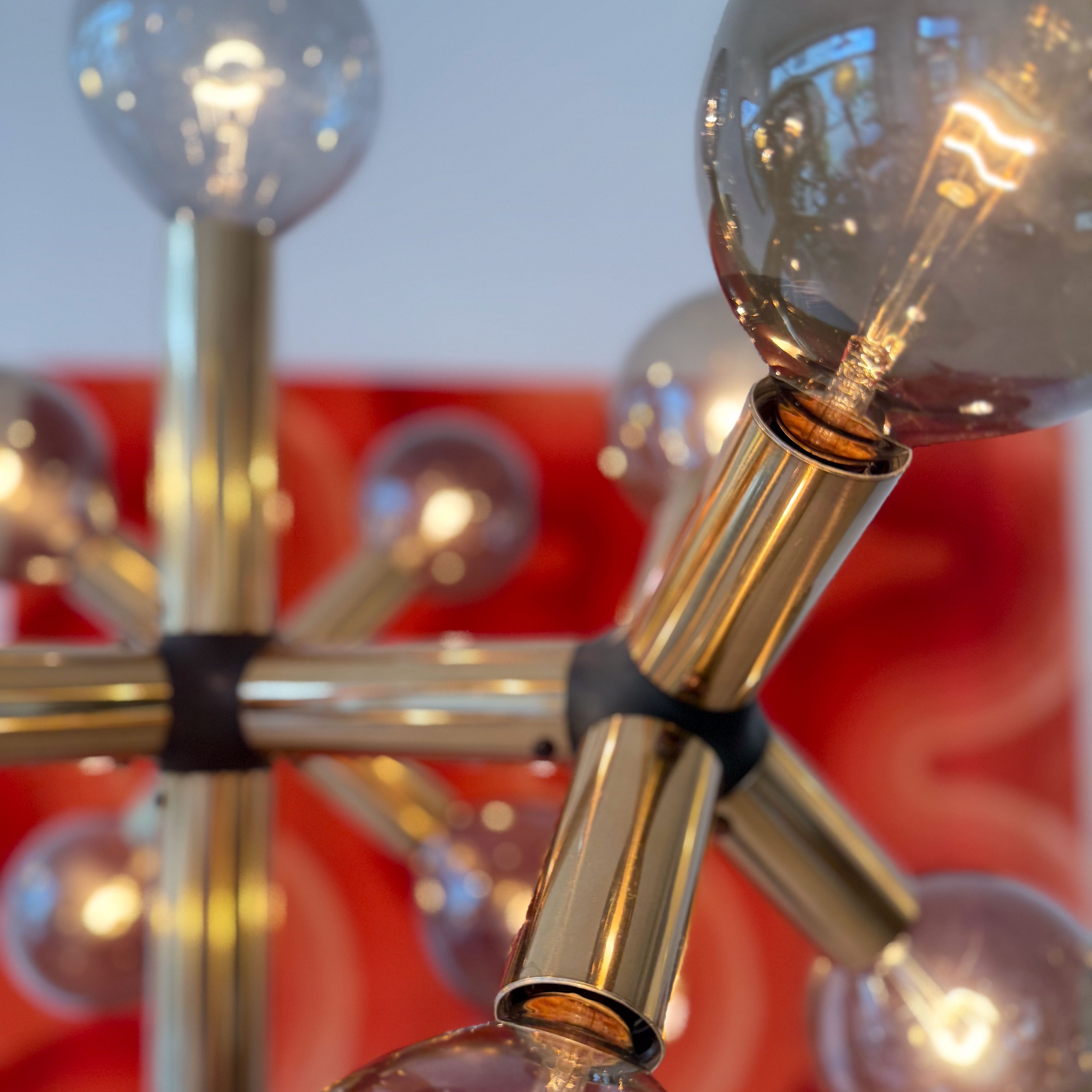 Robert & Trix Haussmann Anodised Gold Floor Lamp. Available at heyday möbel, Grubenstrasse 19, 8045 Zürich, Switzerland.